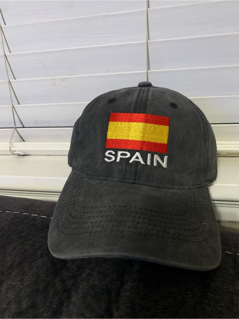 Charcoal Gray Hat with Spain Flag & Logo